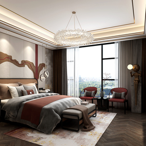 新中式 卧室 主卧室