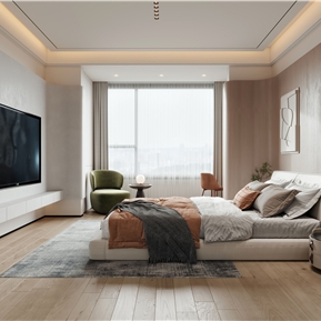 现代 卧室 主卧室