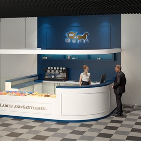 现代 前台 餐饮店吧台