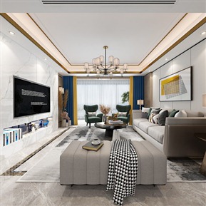 轻奢 客餐厅 客餐厅全景