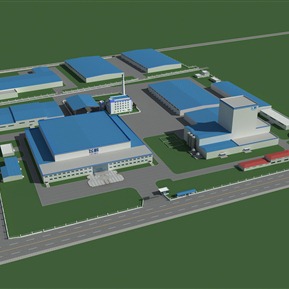 现代 鸟瞰图 厂区规划
