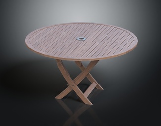 现代原木色圆桌