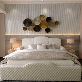 现代 背景双人床 双人床