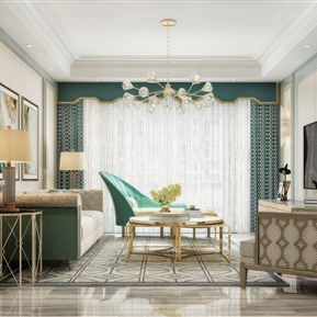 轻奢 客餐厅 简美客餐厅