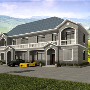 欧式 双拼别墅 别墅外观