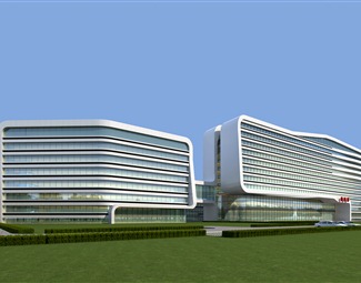 现代医院入口景观