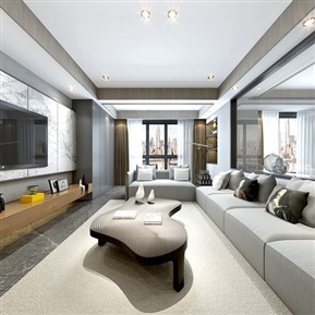 现代 客餐厅 简约全景客厅