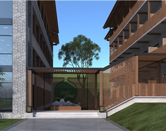 【新中式学校3d模型】_建筑_建筑及户外_免费3d模型库下载_3d溜溜网