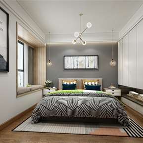北欧 卧室 主卧室
