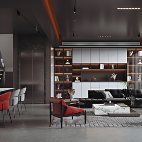 现代 客餐厅 暗黑系列客餐厅