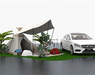 现代户外帐篷设施