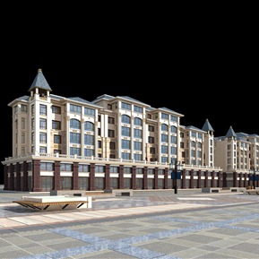 欧式 住宅楼 西班牙住宅商业街