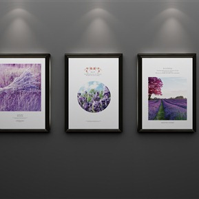 现代 风景画 风景装饰画无框画客厅装饰画卧室三联画