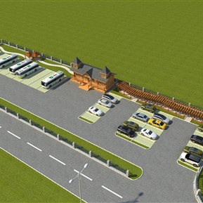 新中式 停车场 服务区停车场