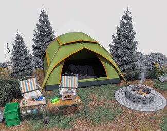 现代 露营 露营装备组合
