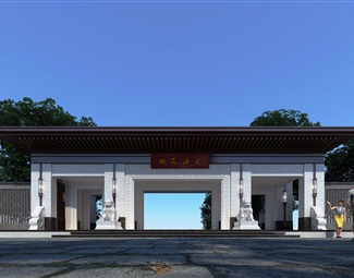 新中式个性建筑大门