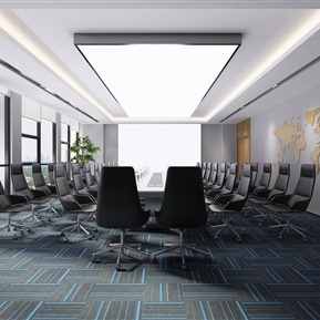 现代 会议室 会议桌 会议椅 地图墙饰 摆件 地毯