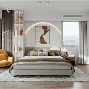 现代 卧室 主卧室