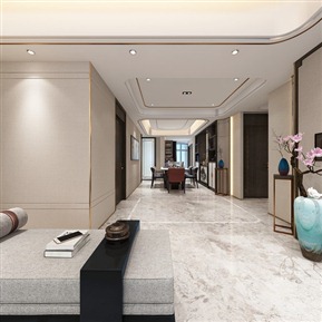 新中式 客餐厅 客餐厅全景