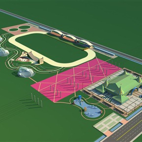 现代 鸟瞰图 马场