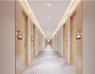 现代民宿客房走道3d模型下载-3d溜溜网