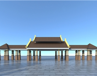 中式景区入口大门