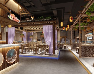 新中式新中式餐厅工装