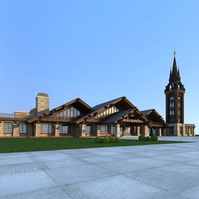 简欧 酒店建筑 酒店