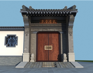 中式 门头 古建院子