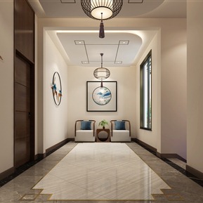 新中式 过道 客房玄关过道