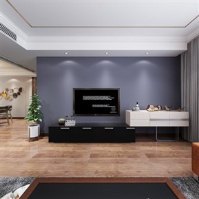 现代 客餐厅 厨房 全景