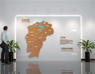 现代墙饰地图