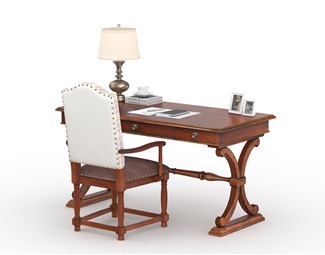 美式木质书桌