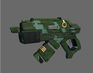 现代未来派冲锋枪3d模型下载-3d溜溜网