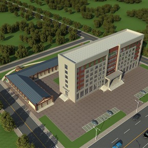 现代 办公楼 办公楼车库