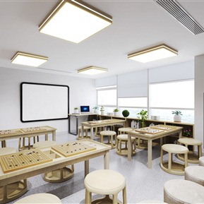 新中式 培训学校 围棋培训中心 休闲桌椅