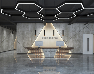 工业LOFT 前台 办公走廊前台