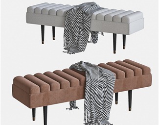 现代沙发长凳