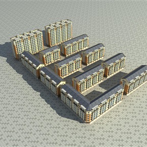 新中式 鸟瞰图 小区鸟瞰