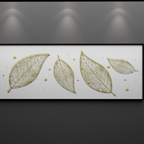 现代 装饰画 简约 黑白 创意剪影叶脉叶子装饰画