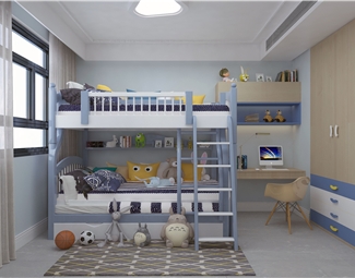 现代儿童房双层床