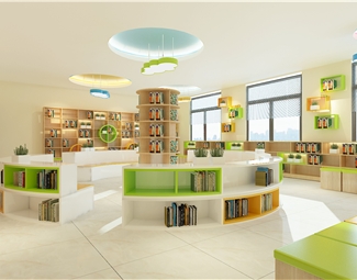 现代图书室阅读区