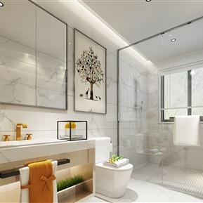 现代 卫生间 卧室卫生间