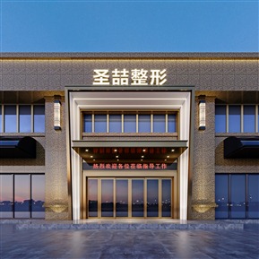 现代 门头 美容院门头外立面