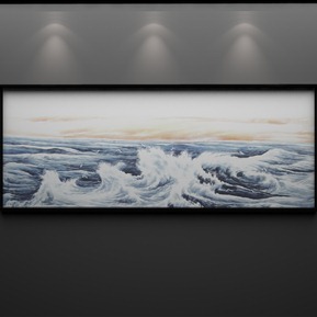 现代 风景画 高清手绘油画一帆风顺大海帆船装饰画