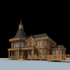 欧式 建筑 木格楞