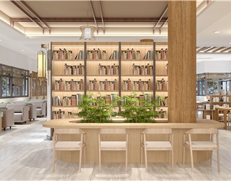 新中式图书馆阅读室