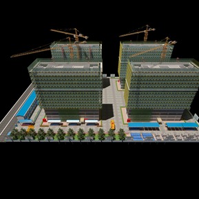 现代 建筑工地 工地文明施工