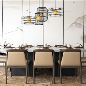 新中式 餐桌椅组合 餐桌 餐椅