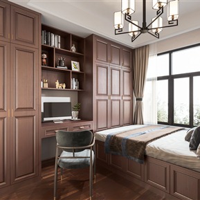 新中式 榻榻米卧室 儿童房